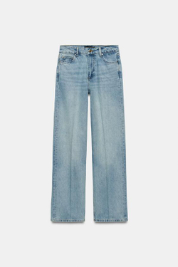 ZARA ДЖИНСЫ Z1975 STRAIGHT С ВЫСОКОЙ ПОСАДКОЙ, ГОЛУБОЙ