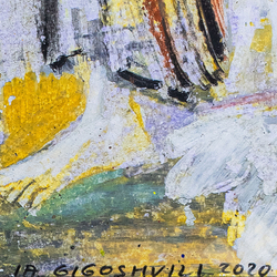 Гигошвили И. Иллюстрация к I и II Книгам Царств. Бумага, масляная пастель. 2020.