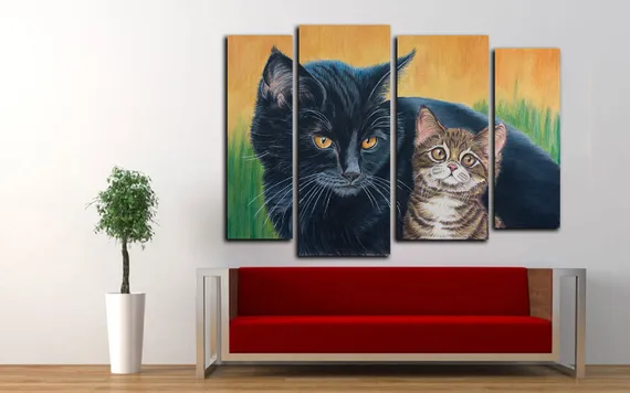 Модульная картина"Два котенка"