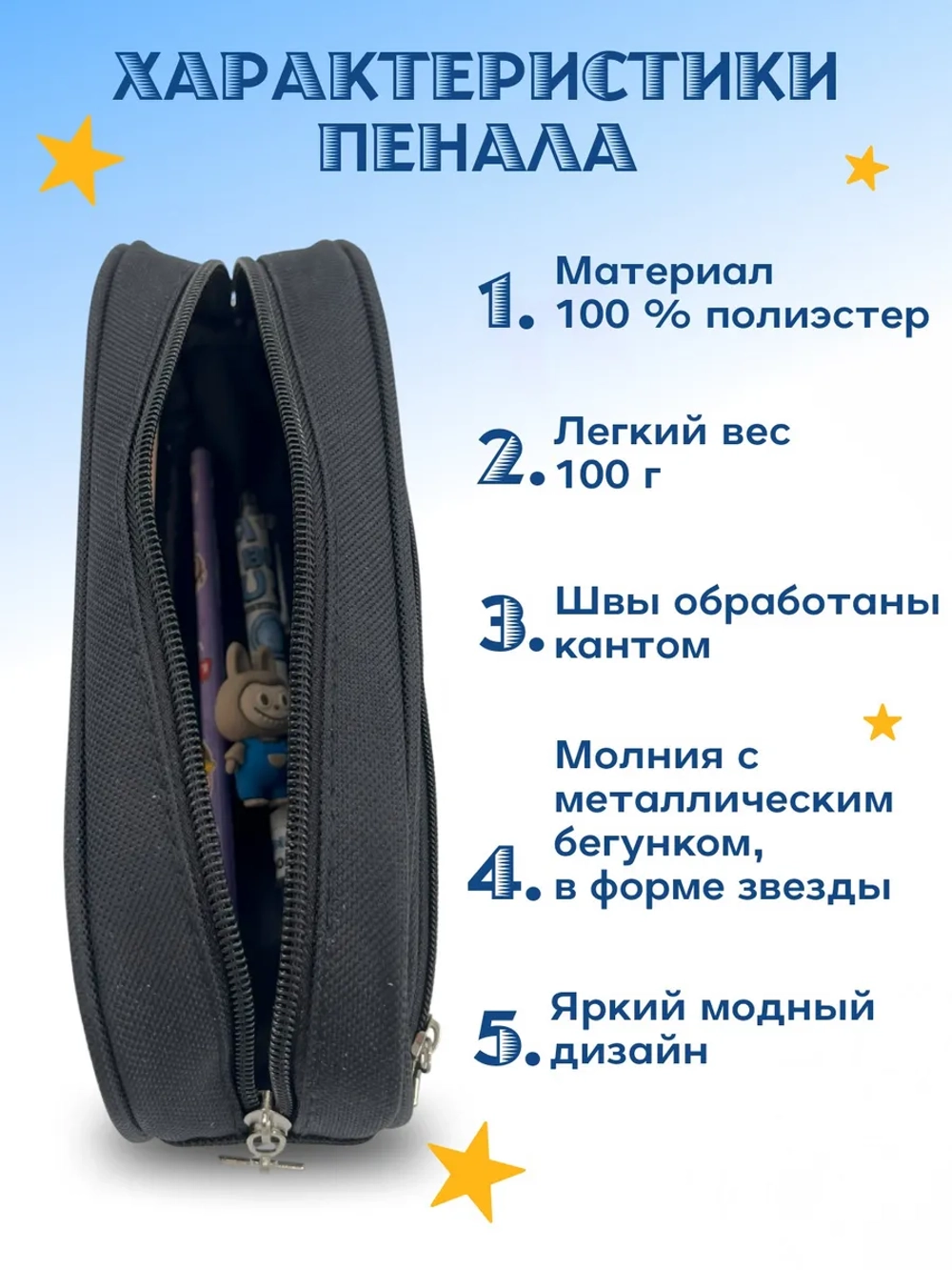 Пенал школьный с наполнением