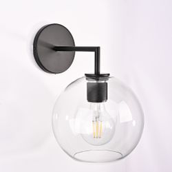 Бра Rh Utilitaire Globe Shade Single Sconce Black By Imperiumloft