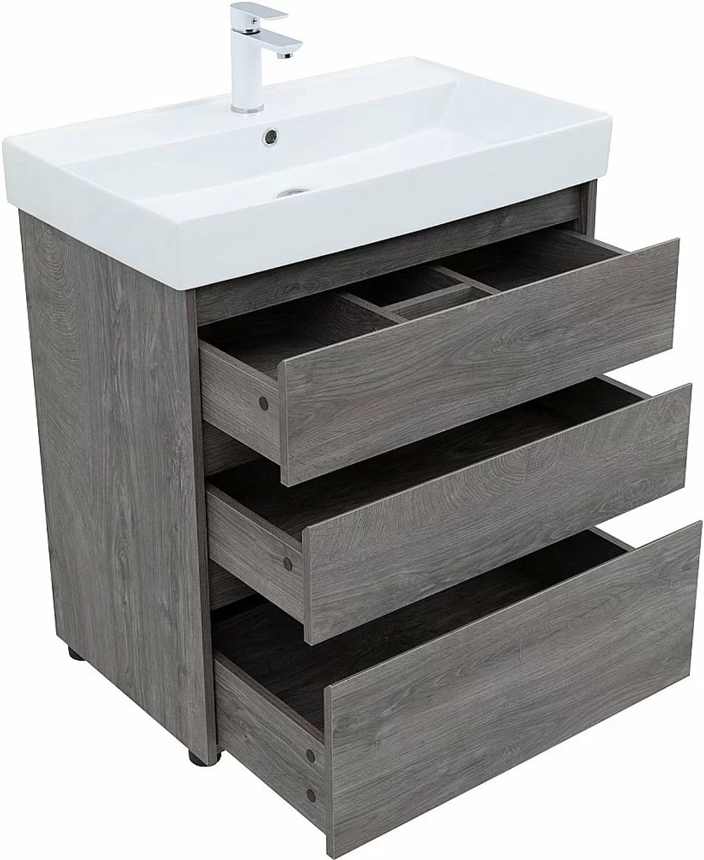 Тумба с раковиной Aquanet Nova Lite 302473 75 дуб рошелье