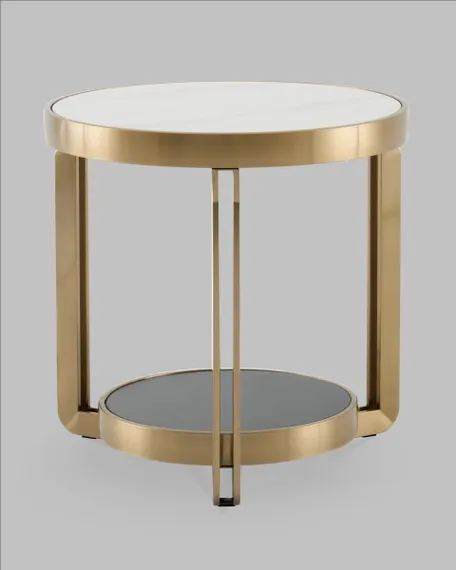 Журнальный столик Калисто 55*55 см светлая и темная керамика