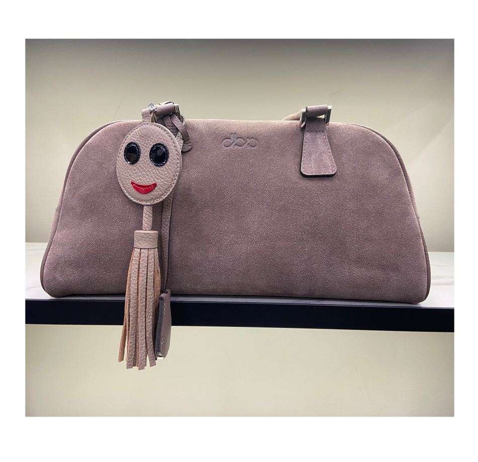 Кожаный подвес на сумку Смайлик 14-10