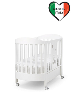 Детская кровать Erbesi Mirtillo овальная с матрасом белый