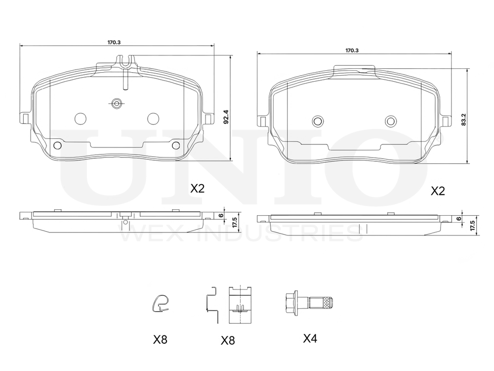 Колодки тормозные диск. передние UNIO BRP-20085