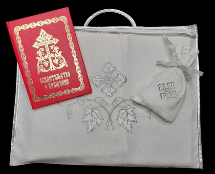 Набор для крещения /Аксессуары Серебро/Красный