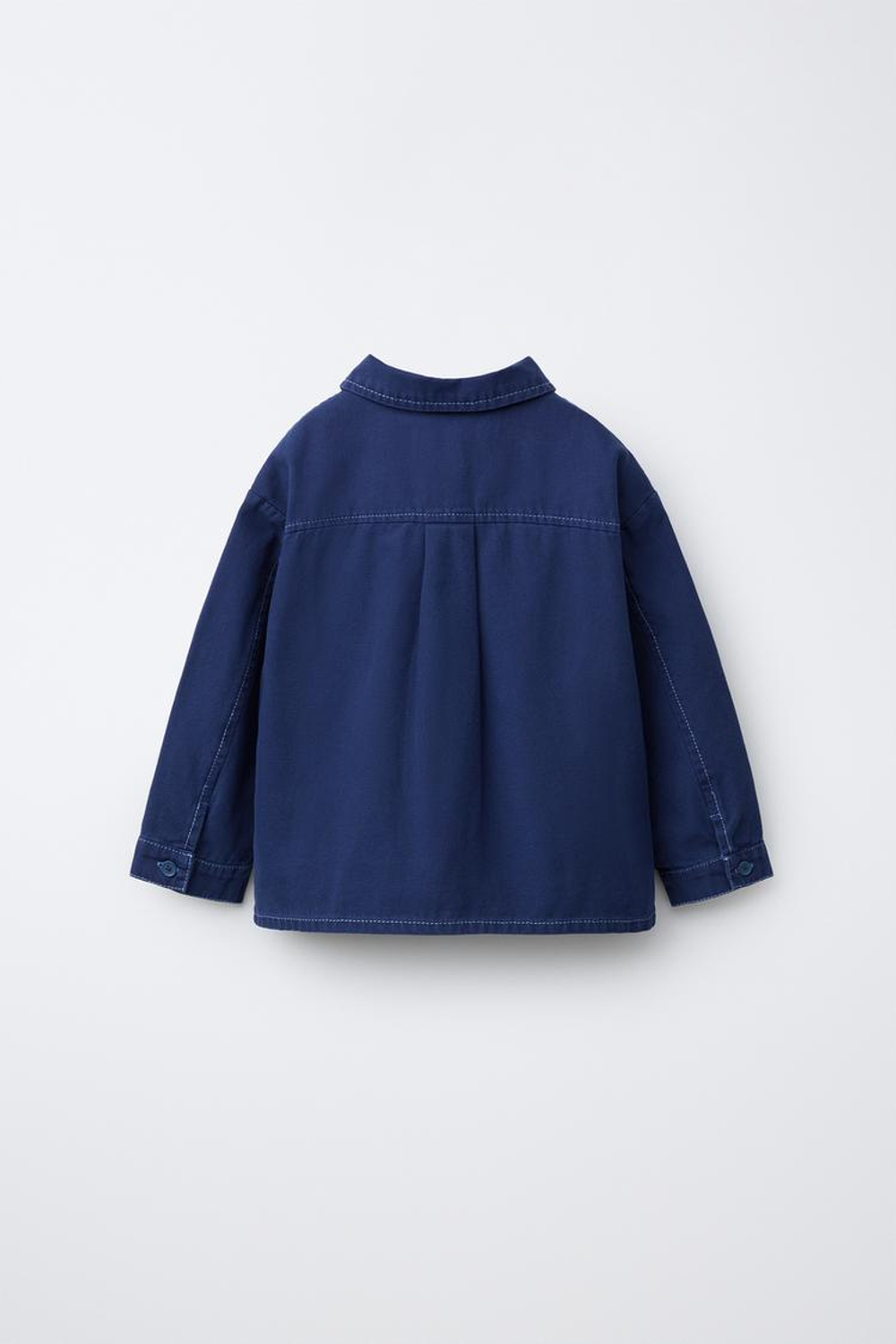 ZARA КУРТКА-РУБАШКА С НАШИВКОЙ «СЕРДЦЕ», ЧЕРНИЛЬНО-СИНИЙ