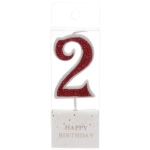 Свеча для торта Цифра Иллюзия «2» 9.5 см, красный