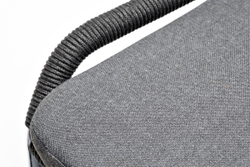 "Венето" обеденная группа на 6 персон со стульями "Милан", каркас темно-серый, роуп темно-серый