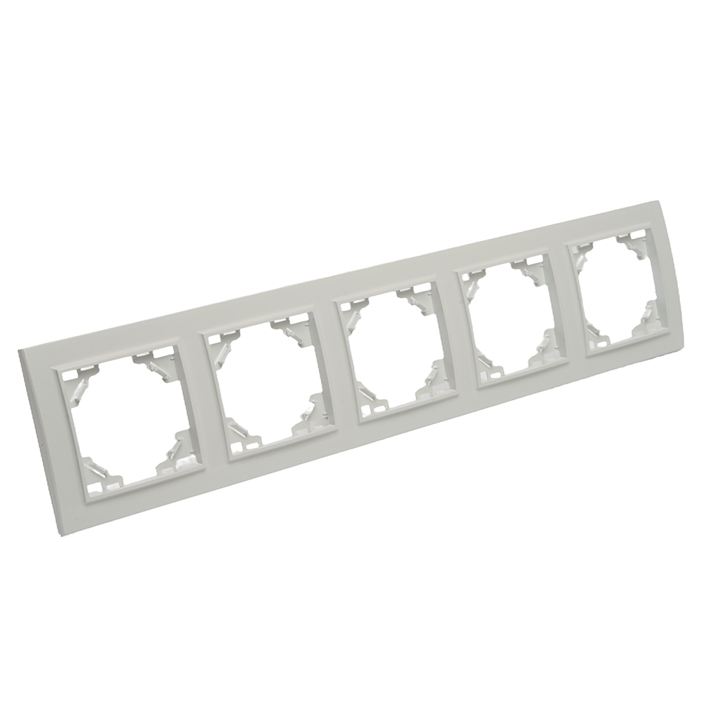 Рамка 5-местная горизонтальная STEKKER, PPFR00-9005-01, серия Эрна, белый 39620