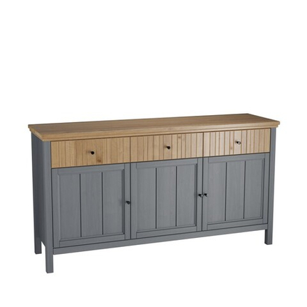 Тумба «Сканди» 3 глухие двери и 3 ящика серый 7046/антик