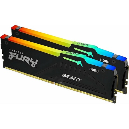 Модуль памяти DIMM DDR5 32Gb, 5600Mhz, 2x16Gb, Kingston FURY Beast RGB EXPO Black (KF556C36BBEAK2-32)