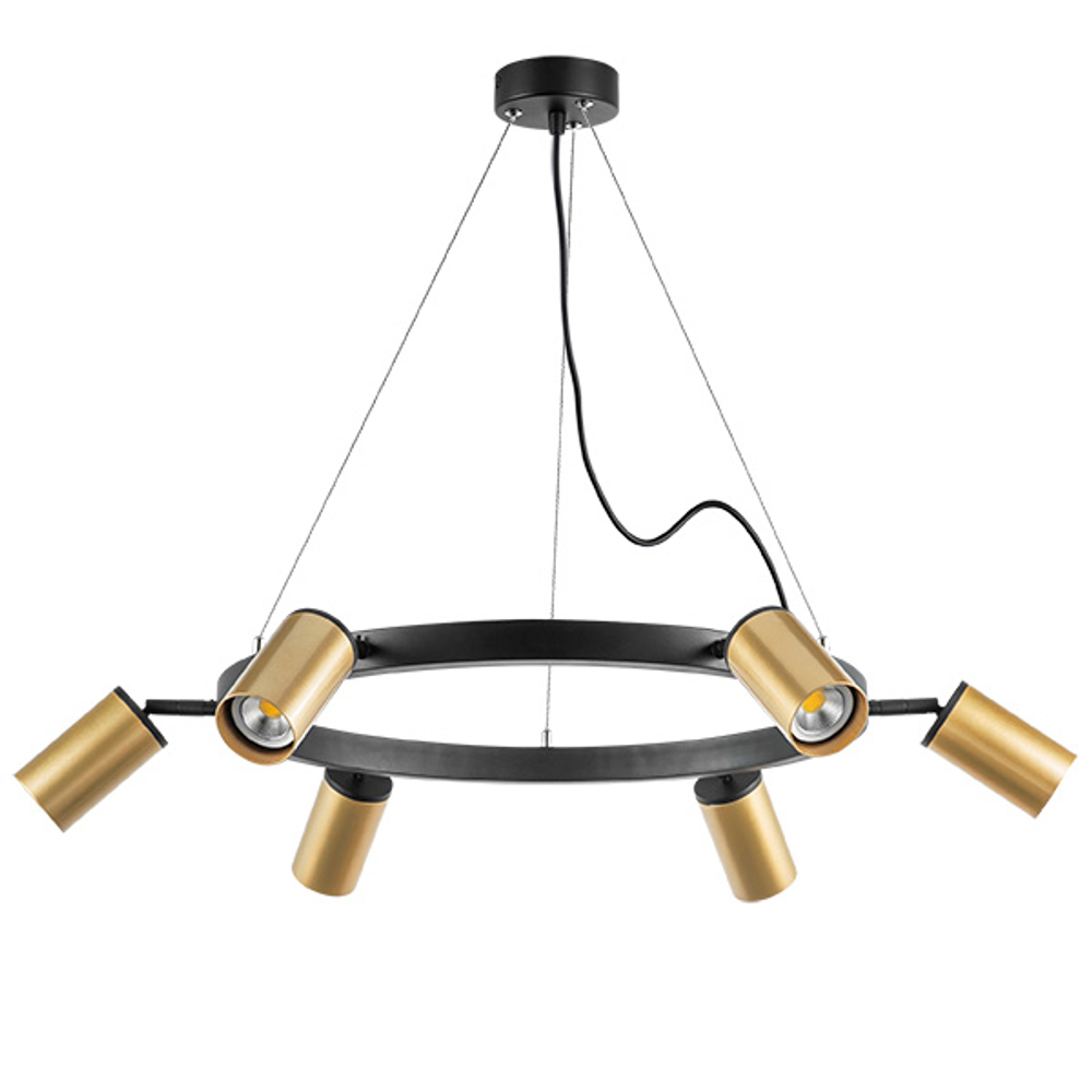 LR016406 Люстра RULLO 6х50W GU10 ЧЕРНЫЙ/ЗОЛОТО (571016+214440-6)
