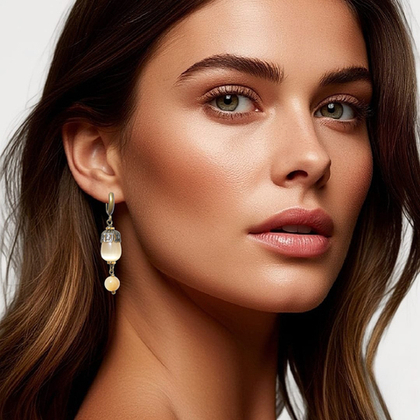 Серьги с кошачьим глазом