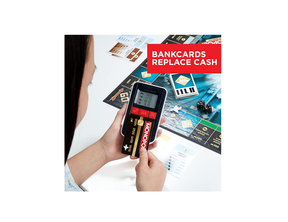 Настольная игра Hasbro Gaming Monopoly Ultimate Banking Edition для всей семьи и детей от 8 лет и старше, электронный банкинг