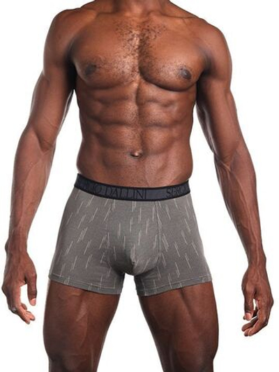 Трусы-боксеры из хлопка с вертикальными черточками (Размер: XXXL) (Цвет: серый)
