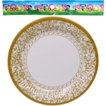 Тарелка бумажная 18 см в наборе 10 шт «Орнамент», золото
