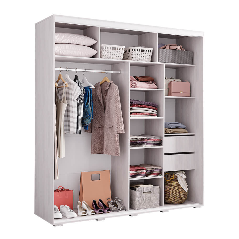 Шкаф-купе Крафт-6 ШКК-06 1,6 м ясень белый