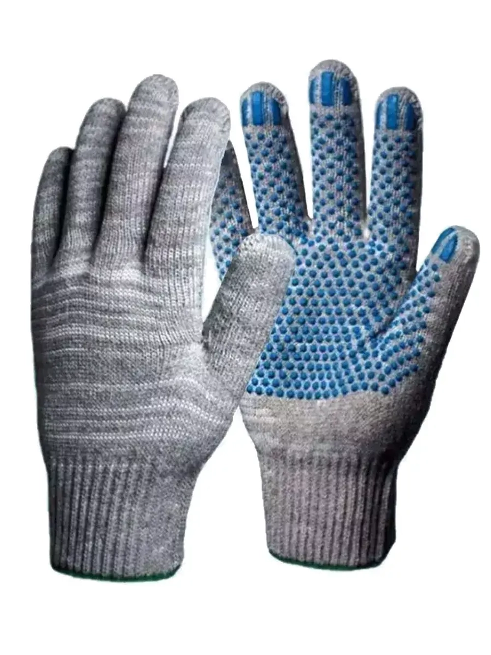 Перчатки 10 пар. рабочие строительные с пвх 5 нитей.серые