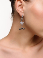 Моносерьга "White soul bitch" Silver