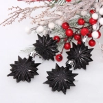 Ёлочные игрушки «Таинственное очарование» Звезда остроконечная 6 см (набор 4 шт), черный