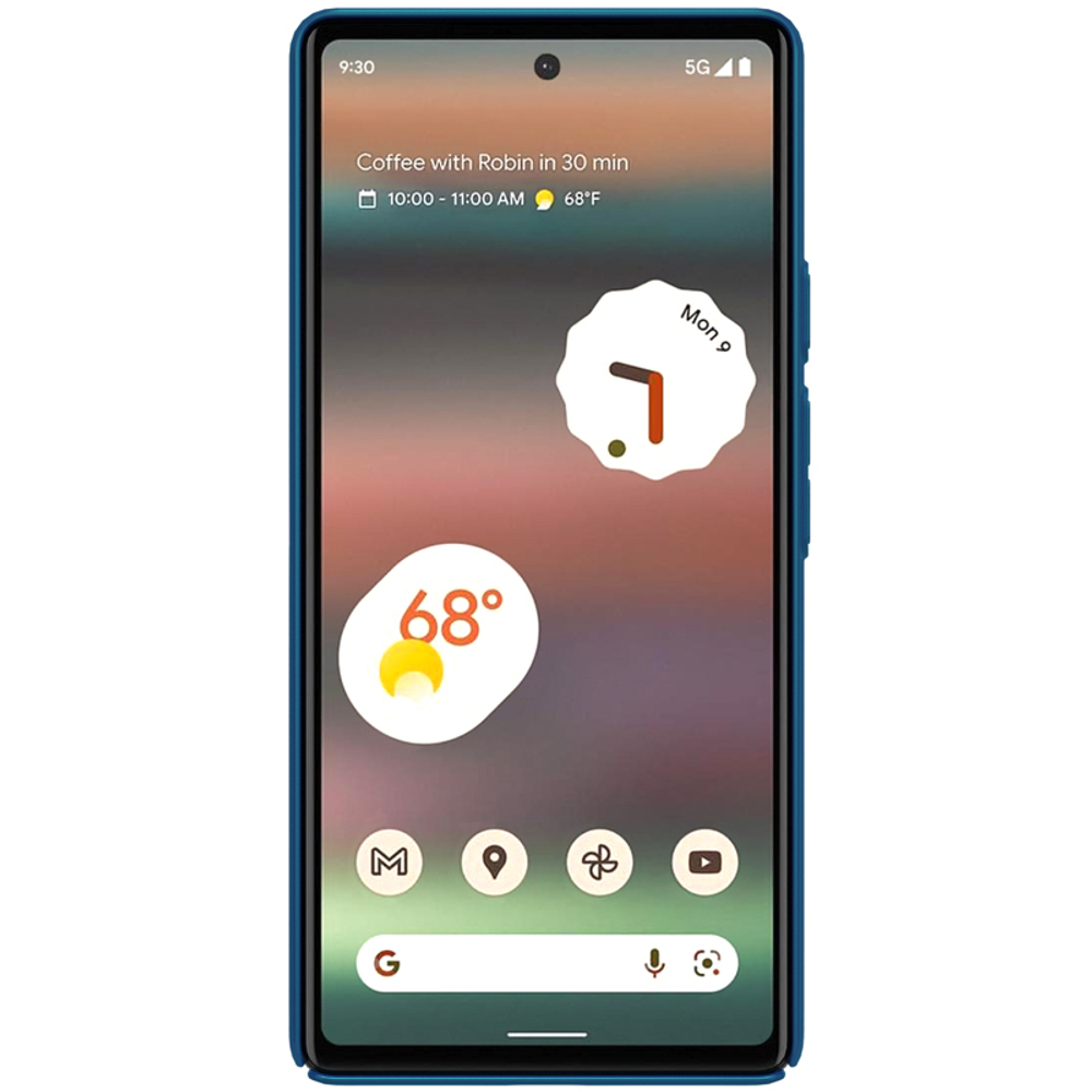 Тонкий жесткий чехол синего цвета от Nillkin для Google Pixel 6A, серия Super Frosted Shield