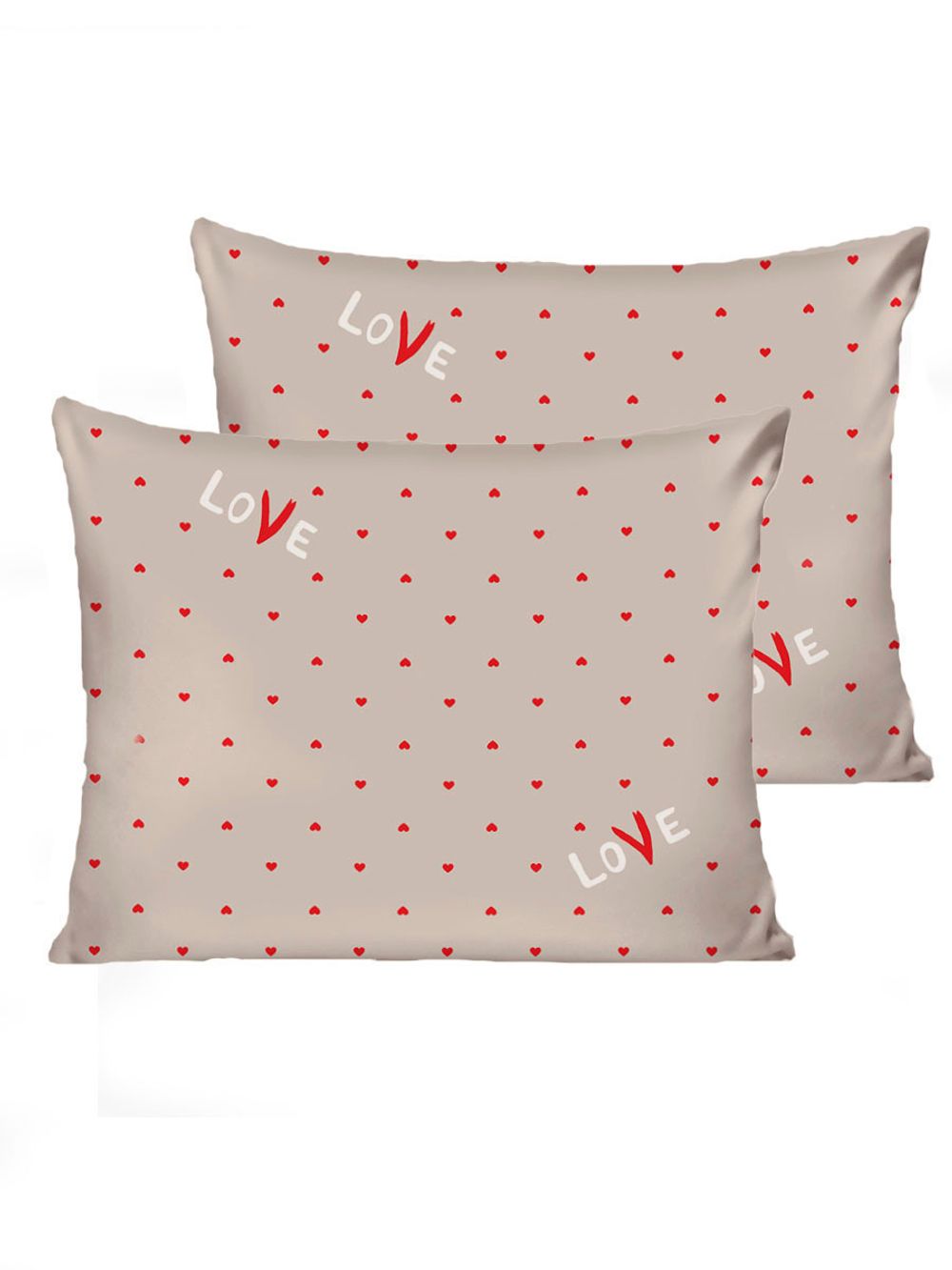 Постельное белье перкаль Сказка "Лав" 2-спальное Наволочка 50х70 см 2 шт Простынь на резинке 160x200 см Пододеяльник 175x215 см