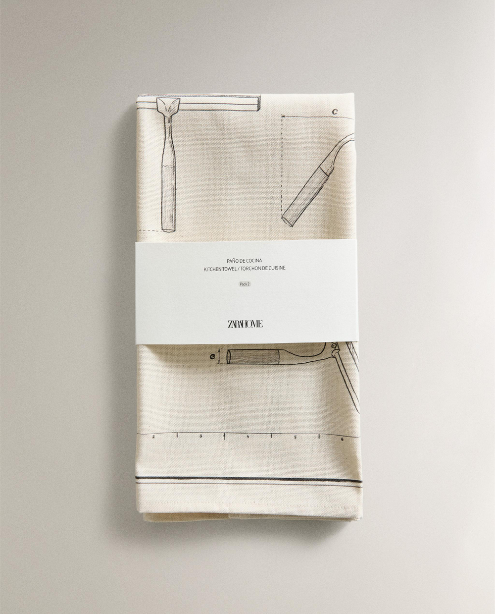Zara Home кухонное полотенце из хлопка, 60 40 см (комплект 2 шт.) · 7230/026