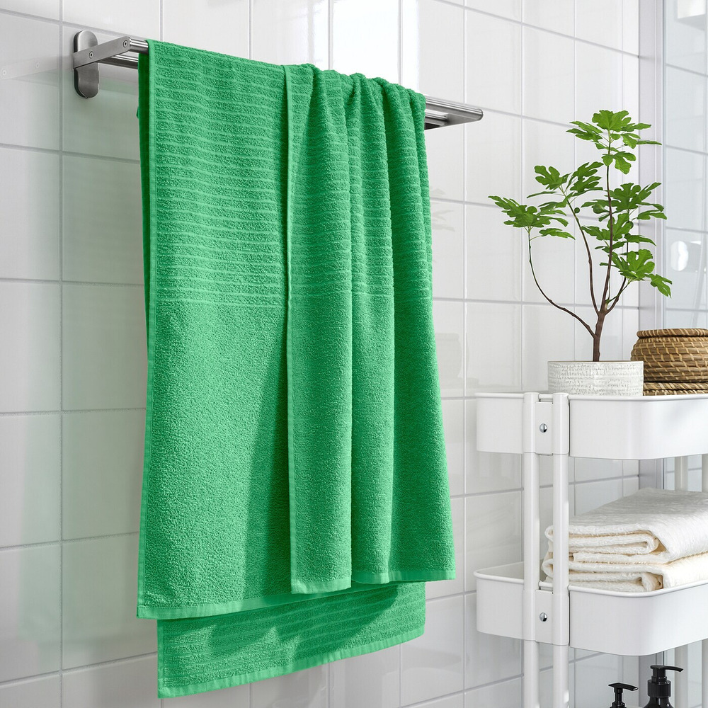 IKEA VÅGSJÖN  (ИКЕА ВÅГСЙÖН)  -  Полотенце банное, ярко-зеленое, 100x150 см