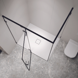 Душевой уголок с распашной дверью на петлях - RGW SV-040B (Матовое-Сатинат, 1000x800)