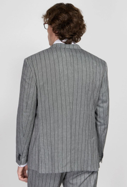 Мужской костюм двойка в полоску (серый) В80