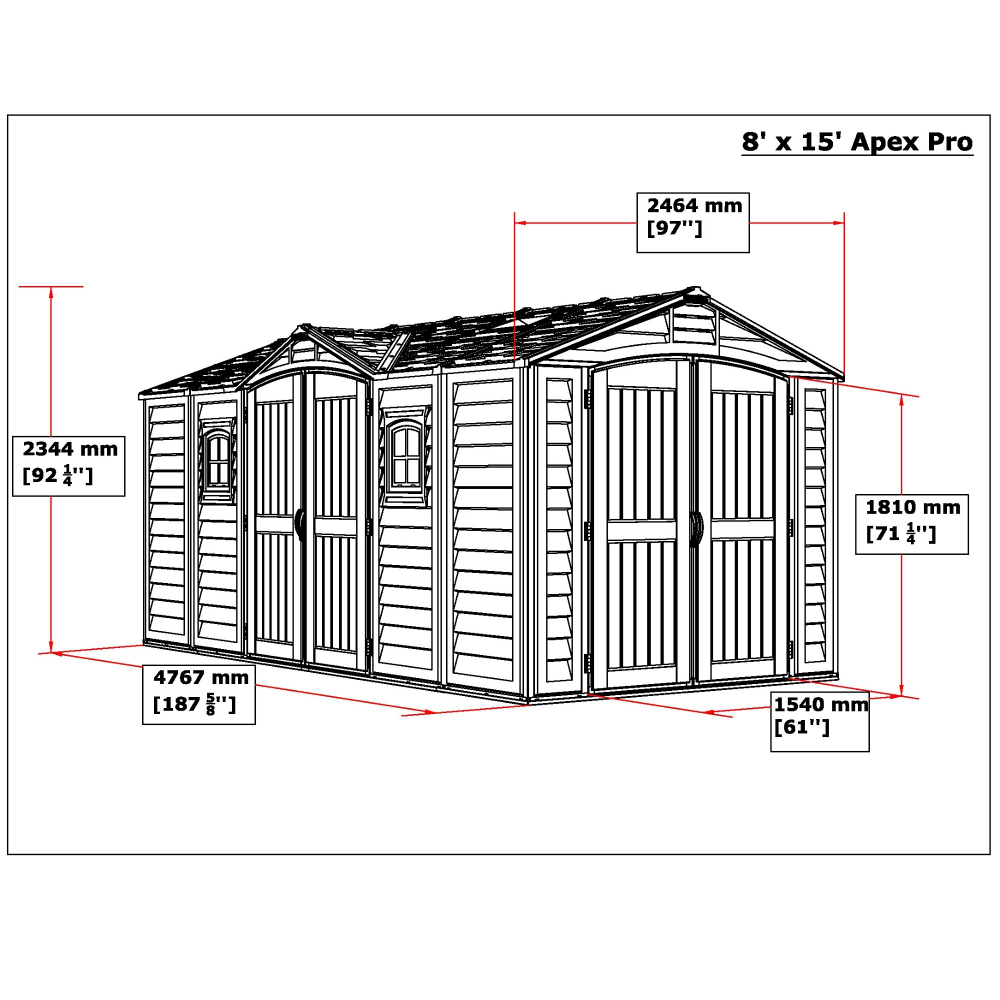 Сарай - гараж из винила Duramax Apex Pro 15,5x8