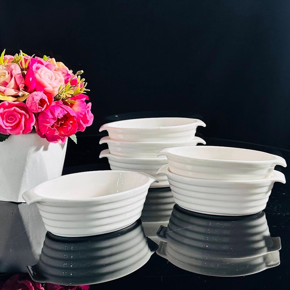 Lenardi 142-041 Набор из 6 овальных салатников 14см в под.уп.(х8)Фарфор