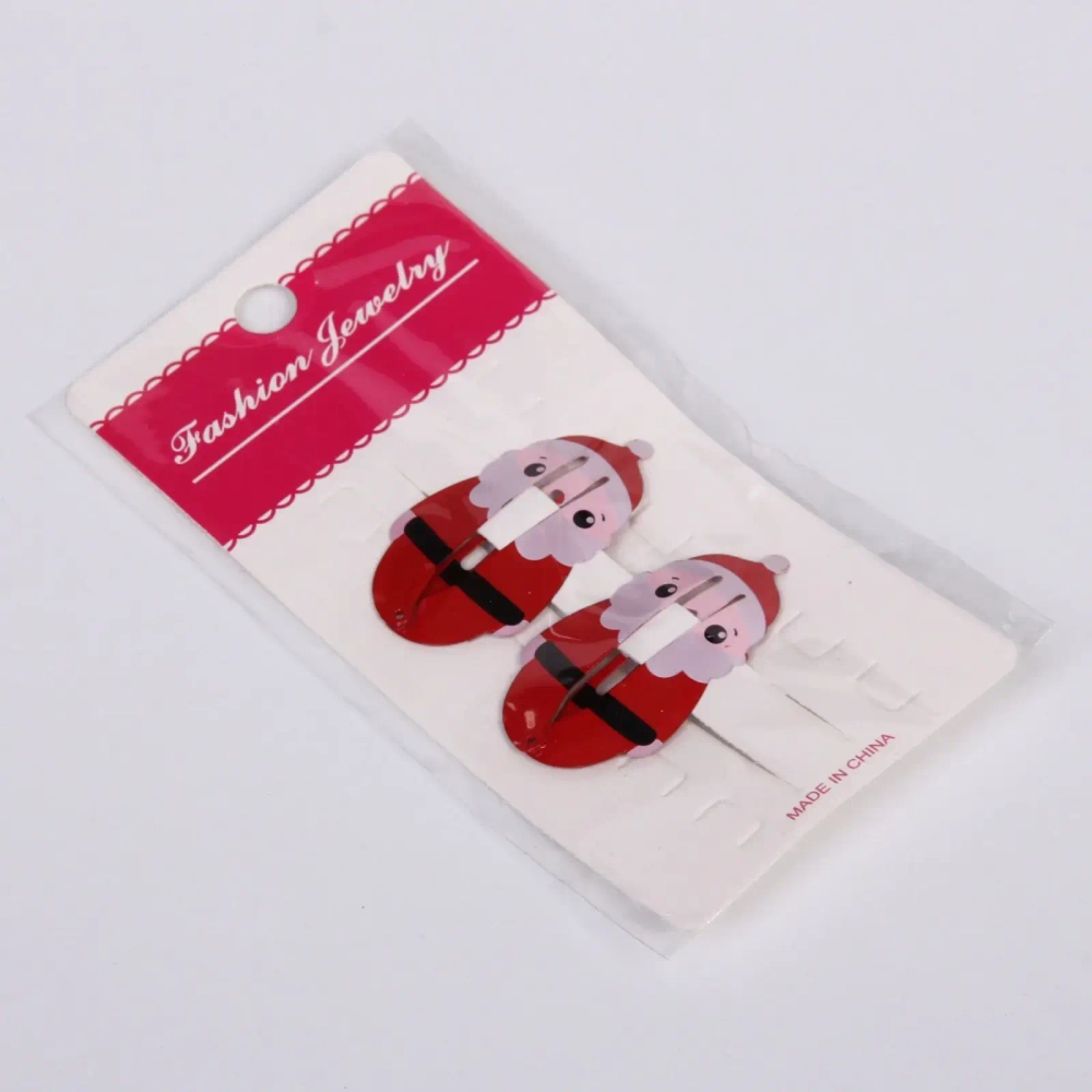 Зажимы для волос 2шт «Новогодняя сказка - Дед Мороз», 5*2см