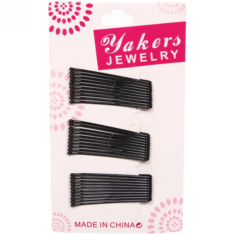 Невидимка для волос 30шт «Классика - прямые», цвет черный 4,5см