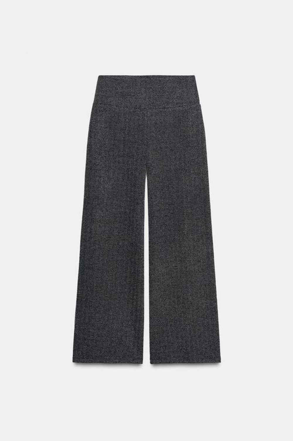 ZARA БРЮКИ ПРЯМОГО КРОЯ ИЗ САРЖИ, ТЕМНО-СЕРЫЙ