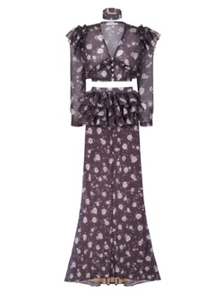 Топ с воланами Afina, мокко