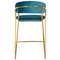 Полубарный стул Turin бирюзовый с золотыми ножками