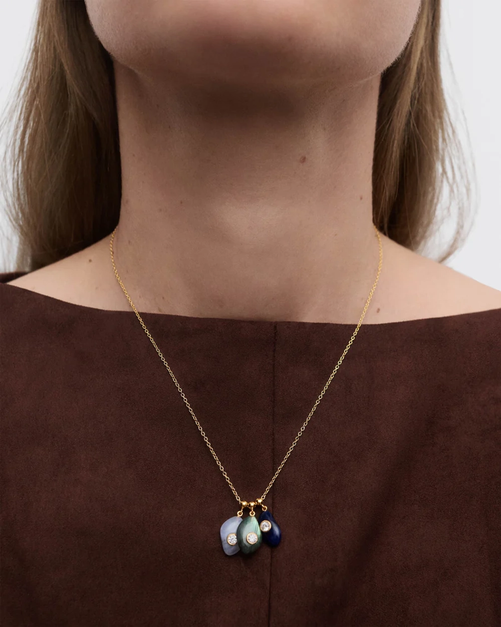 Подвеска-шарм Intitution Sodalite серебро 925 пробы покрытое золотом