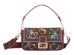 Сумка Fendi из ткани FF с вышивкой Astrology коричневый