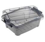 Ящик для хранения с замками КИП 1,2 л 195x145x80 чёрный прозрачный