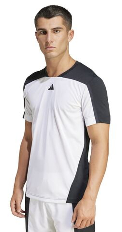 Мужская теннисная футболка Adidas Heat.Rdy FreeLift Pro Polo Shirt - white/black