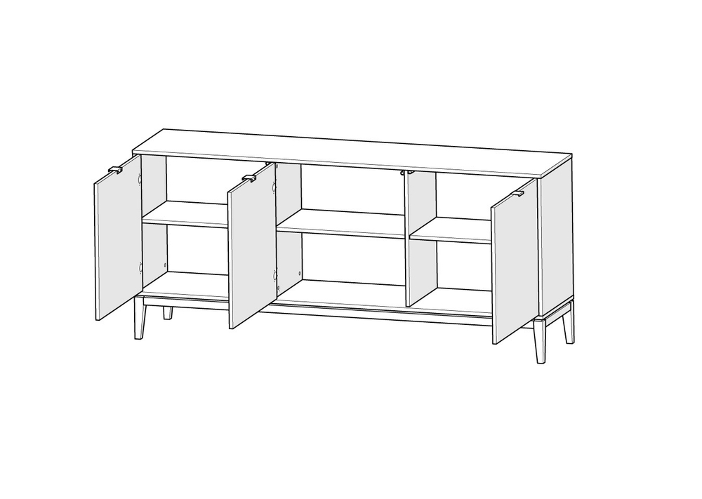 Тумба Fjord 3 двери глубина 42 см (темно-серый)