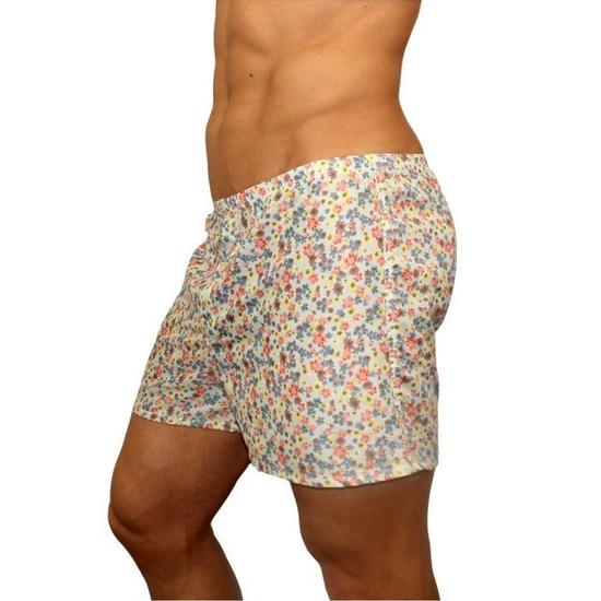 Мужские трусы-шорты бежевые с принтом Romeo Rossi Spring Meadow Shorts RR00314