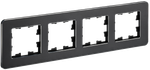 BRITE Рамка 4-местная РУ-4-1-Бр металл черный RE IEK