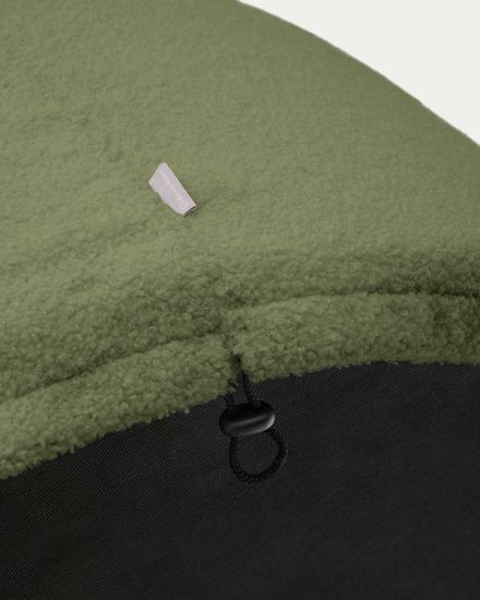Чехол на пуф Kaeli из зеленого букле Ø 60 см
