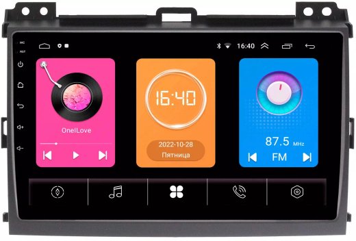 Магнитола для Toyota Land Cruiser Prado 120, Lexus GX470 (экран климата внизу) - OEM GT9-9063/9064 на Android 10, 2ГБ-16ГБ