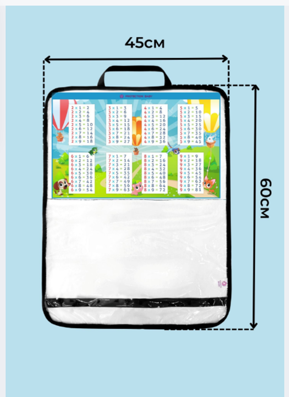 Защита на сиденье автомобиля Таблица умножения