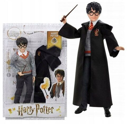 Кукла Mattel Harry Potter - Коллекционная кукла Гарри Поттера в форме Хогвартса, гриффиндорской мантии и с палочкой FYM50
